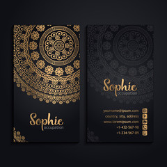 Vector luxury wedding invitation with mandala