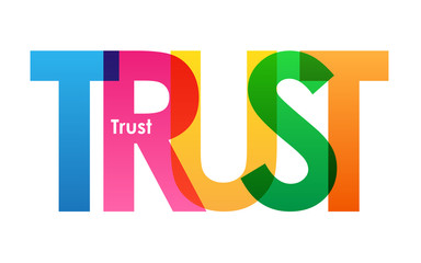 TRUST colourful vector letters icon