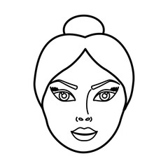 cartoon woman face icon over white background. vector illustration