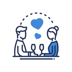 Dinner - modern vector single line icon