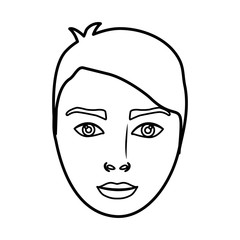 cartoon man face icon over white background. vector illustration