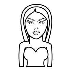 cartoon woman icon over white background. vector illustration