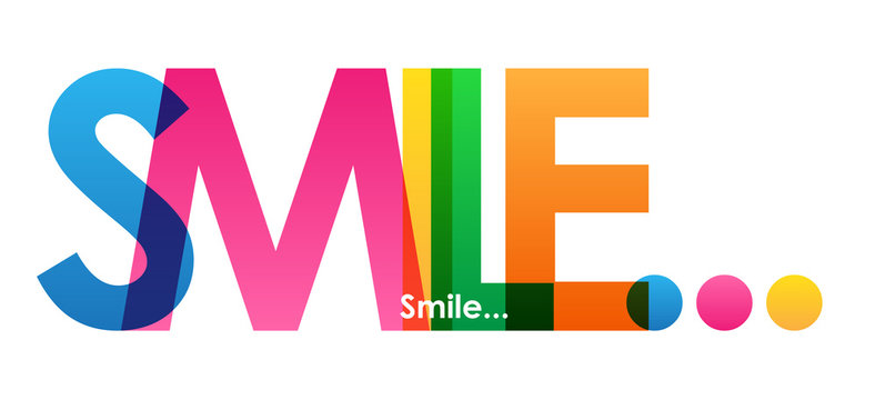 SMILE… colourful vector letters icon