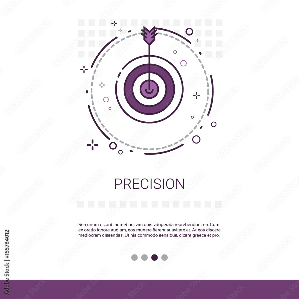 Poster precision target arrow get aim business web banner with copy space vector illustration