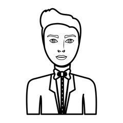 man with elegant clothes icon over white background. vector illustration
