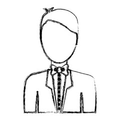 man with elegant clothes icon over white background. vector illustration