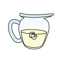 detox drink in a jar glass with ice refreshment vector illustration