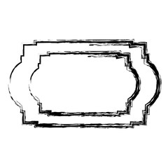 decorative frame icon over white background. vector illustration