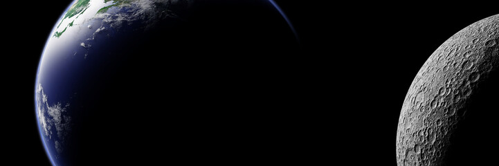 planet Earth behind the far side of the Moon