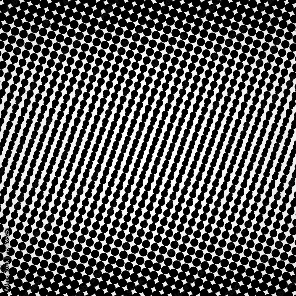 Poster halftone abstract vector black dots design element isolated on a white background.