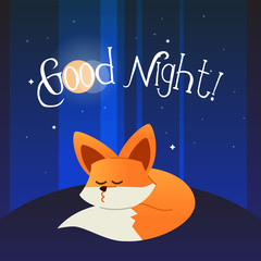Fox - modern vector phrase flat illustration.