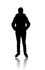 Silhouette of man.