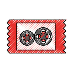 movie ticket isolated icon vector illustration design