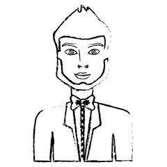 cartoon man wearing elegant clothes  icon over white background. vector illustration