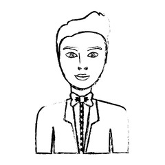 cartoon man wearing elegant clothes  icon over white background. vector illustration