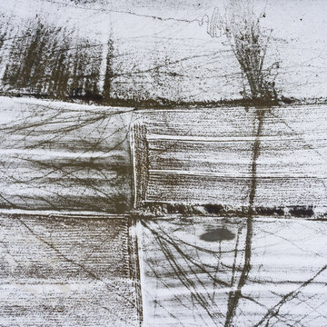 Abstract fields in winter time Poland.