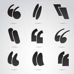 Quotation vector icon set.