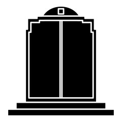 door icon over white background. vector illustration