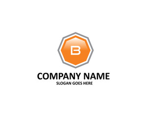 Fototapeta premium B Letter Octagon Logo