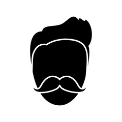 man with mustache icon over white background. vector illustration