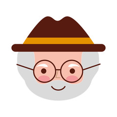 cute grandfather head avatar character vector illustration design