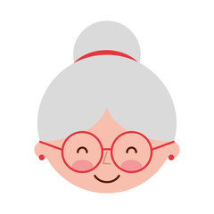 cute grandmother head avatar character vector illustration design