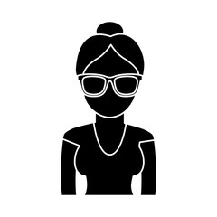 woman with glasses icon over white background. vector illustration