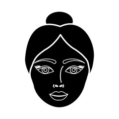 woman face icon over white background. vector illustration