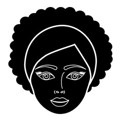woman face icon over white background. vector illustration
