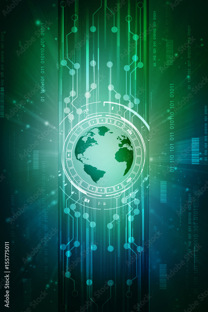 Poster 2d rendering abstract world concept