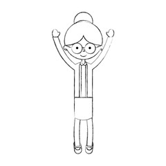 cute grandmother avatar character vector illustration design