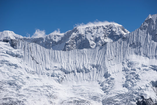 Ice Wall Of Himalaya Mountain, Kongma La Pass, Everest Region, Nepal