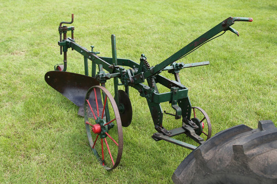 A Single Blade Vintage Agricultural Farming Plough.