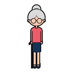 cute grandmother avatar character vector illustration design