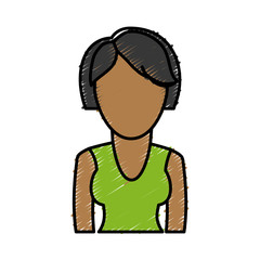 avatar woman icon over white background. colorful design. vector illustration