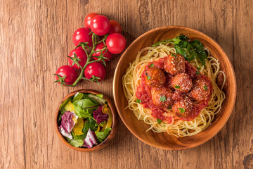 ミートボールスパゲッティ　Meatball spaghetti