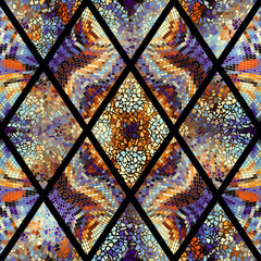 Seamless background pattern. Abstract geometric pattern of rhombuses with mosaics.