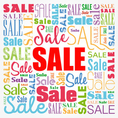 SALE word cloud collage, business concept background