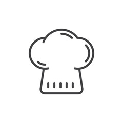 Chef hat line icon, outline vector sign, linear style pictogram isolated on white. Symbol, logo illustration. Editable stroke. Pixel perfect