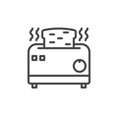 Toaster line icon, outline vector sign, linear style pictogram isolated on white. Symbol, logo illustration. Editable stroke. Pixel perfect