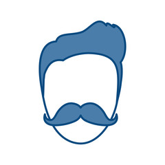 man with mustache icon over white background. colorful design. vector illustration