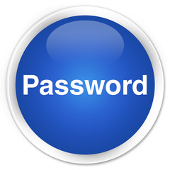 Password premium blue round button
