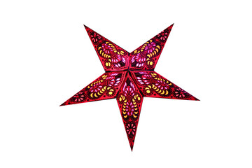 Obraz premium Five Point Brightly Decorated Christmas Decoration Star.