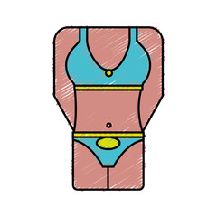female body with underwear icon over white background. colorful design. vector illustration
