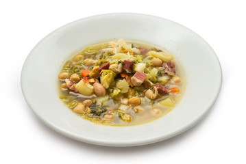 Zuppa di verdure e pancetta