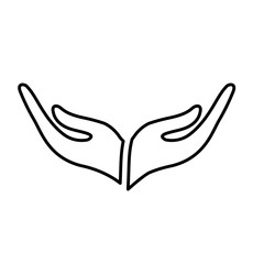 Obraz premium human hands icon over white background. vector illustration