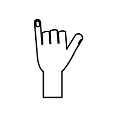 Human hand icon over white background. vector illustration