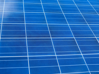 close up of blue solar panel square texture