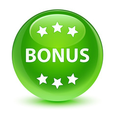 Bonus icon glassy green round button