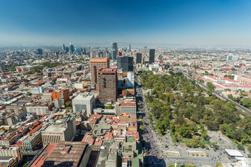 Mexico City skyline aerial view